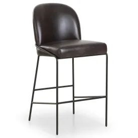 Astrud Leather Bar & Counter Stool, Sonoma Black