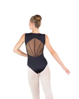 Ballet Rosa River V-Neck Stretch Mesh Inserts Tank Leotard - Womens