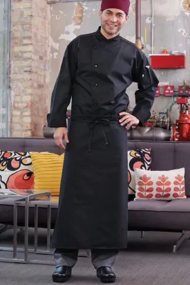 Black 4- Way Long Apron (No Pockets)