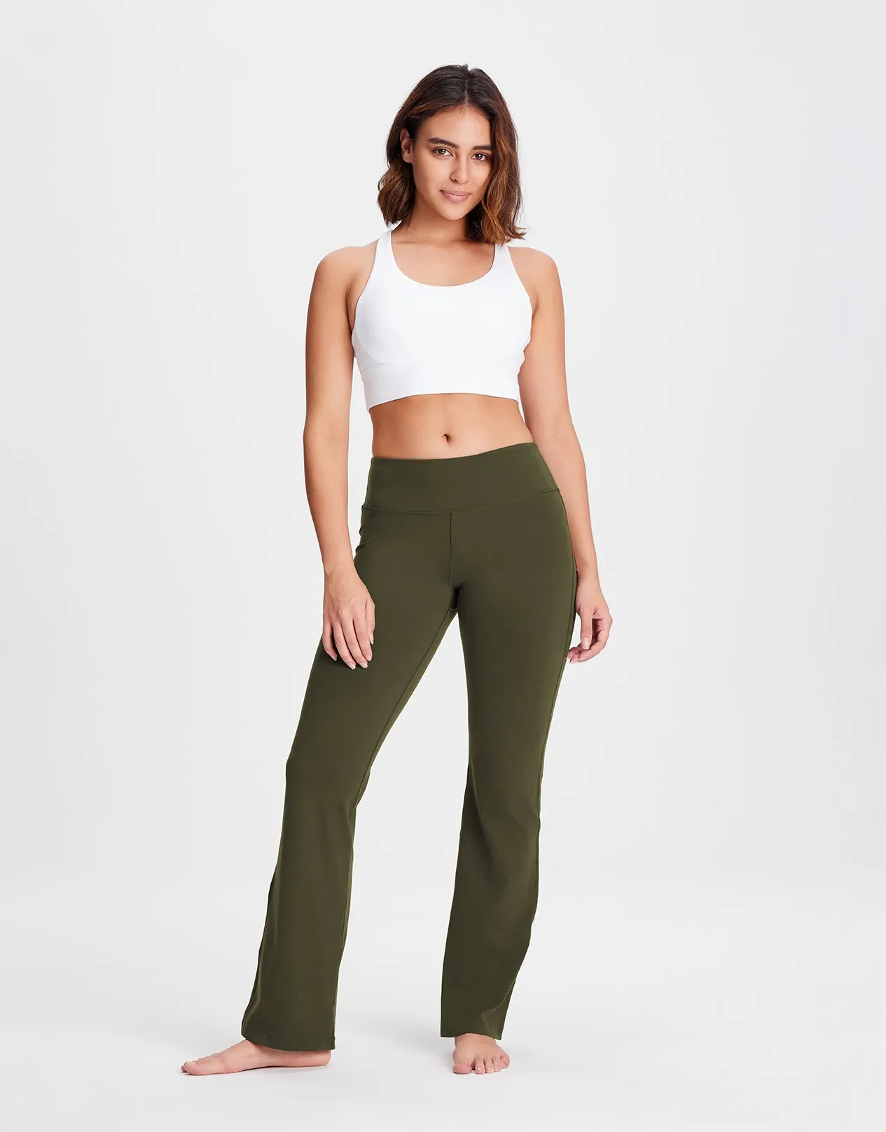 Essential Bootcut Yoga Pants (Dark Olive)