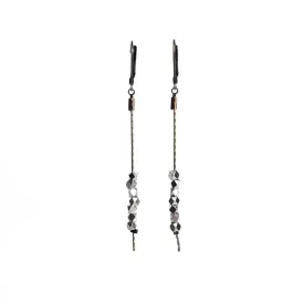 Faceted Bead Earrings - Silver Plated