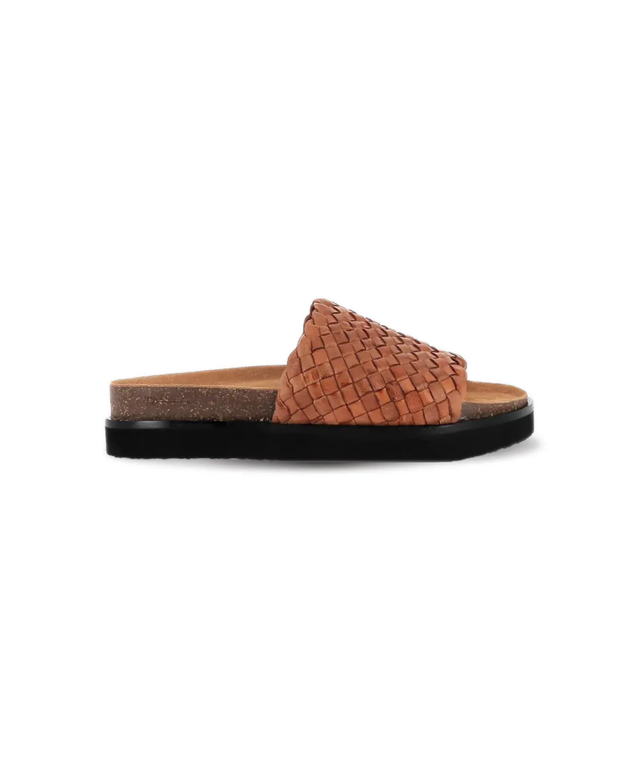 Frankie4 Greyson Tan Weave Slides Tan