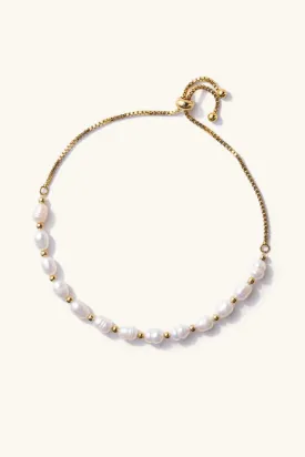 freshwater pearl slider bracelet