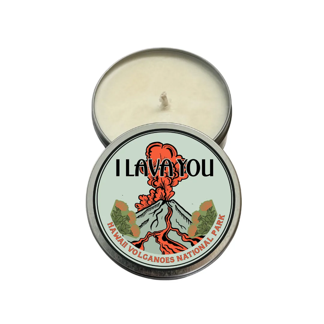 Hawaii Volcanoes Cheeky Travel Candle