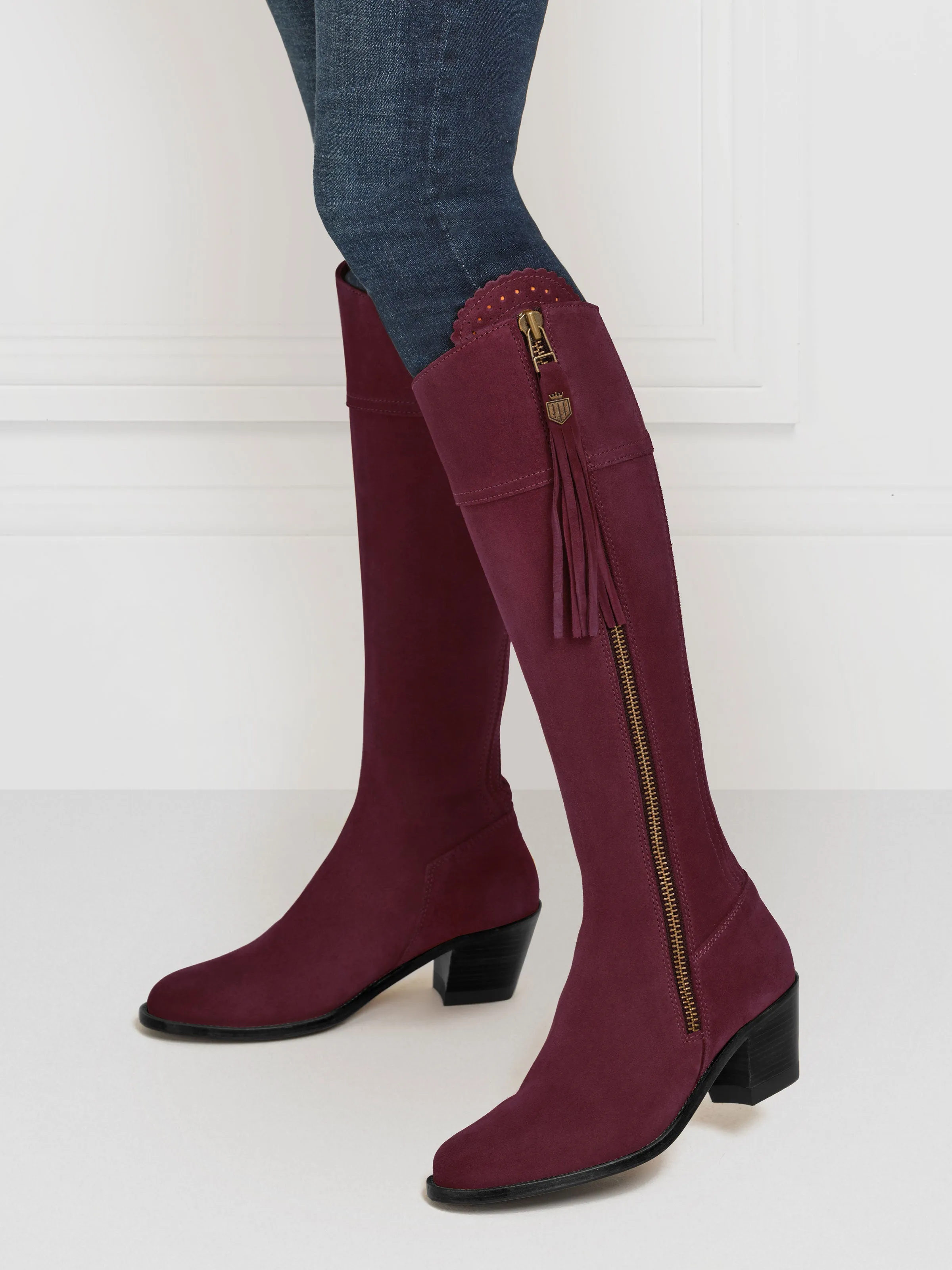 Heeled Regina (Regular Fit) - Plum Suede