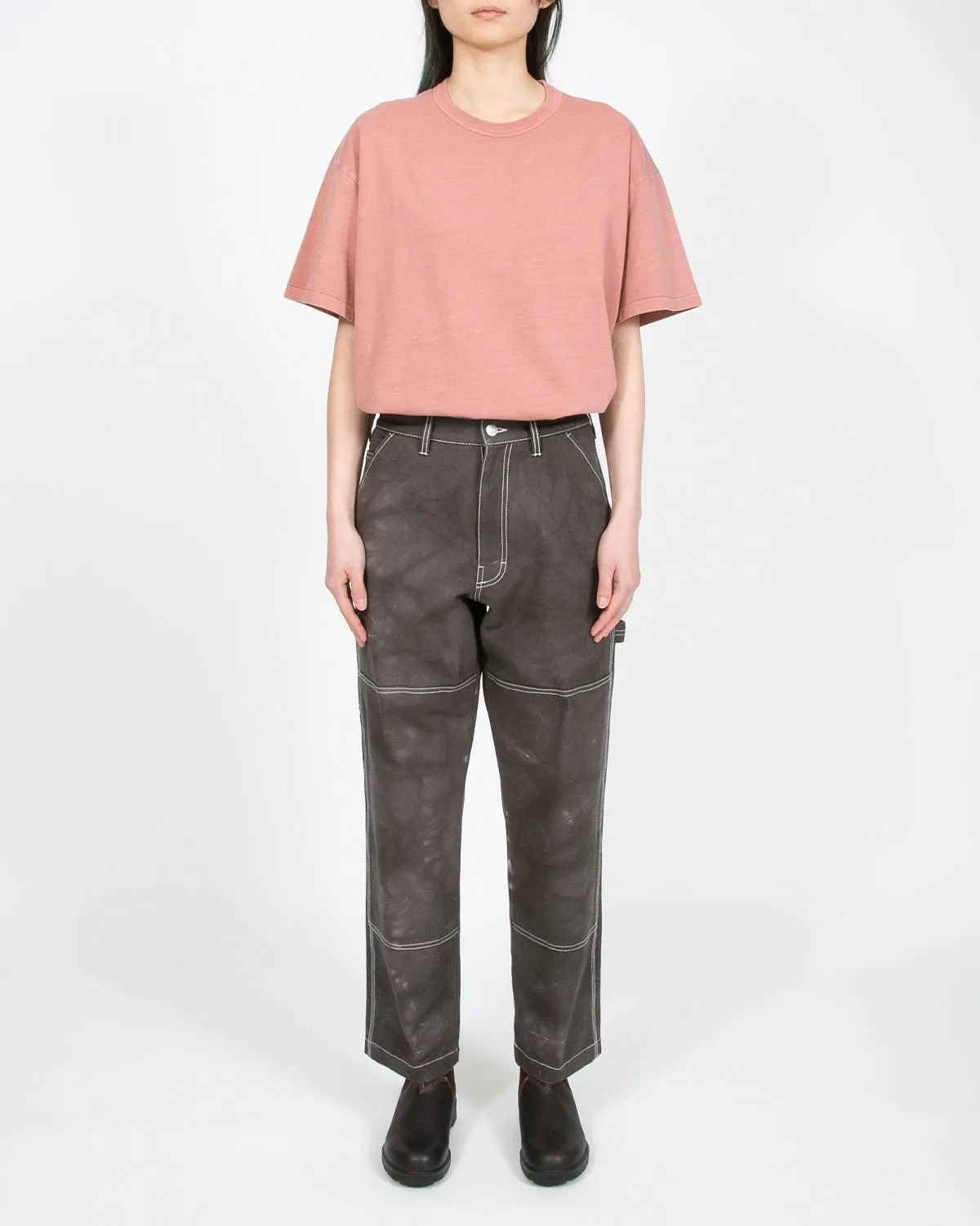 Overdyed Double Knee Trouser - Smoke Mist