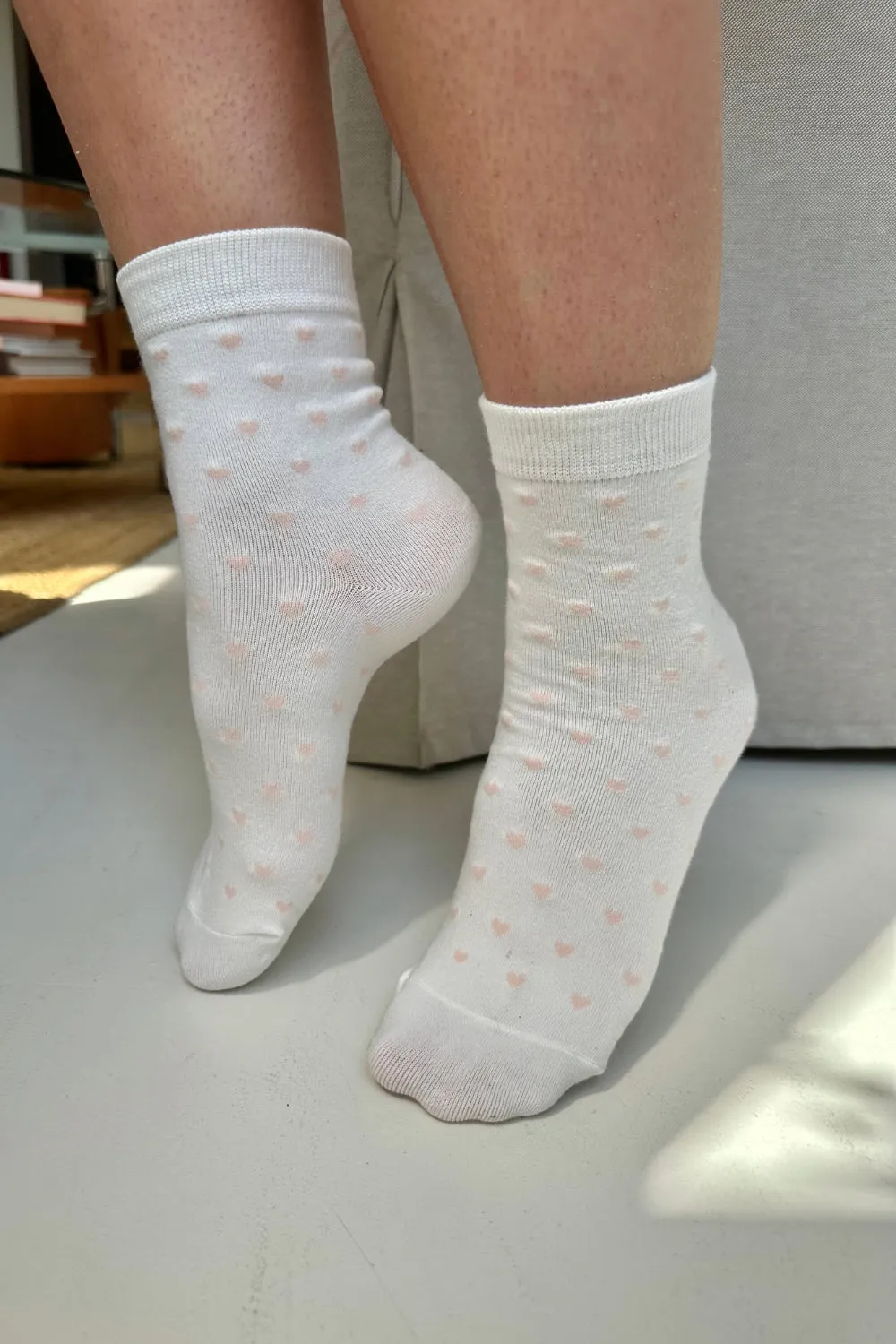 Peach Heart Socks