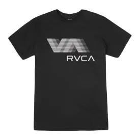 RVCA Tee -  Black - White Logo Blur