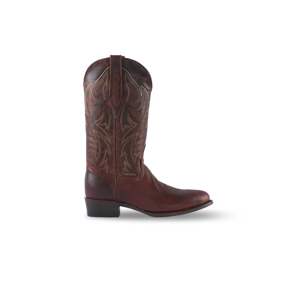 Here’s a more optimized product title in English with modifiers:

Isabella Ladrillo Gray Western Cowboy Boots with Oval Pattern - Zebra Accent