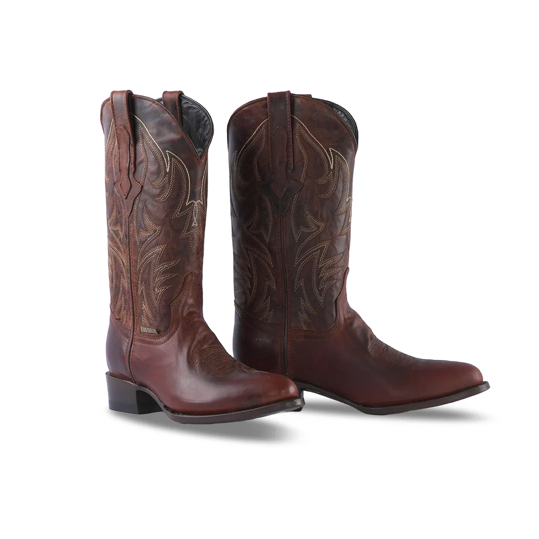 Here’s a more optimized product title in English with modifiers:

Isabella Ladrillo Gray Western Cowboy Boots with Oval Pattern - Zebra Accent